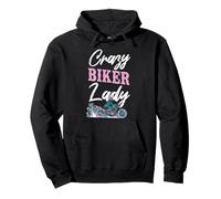 Classic Motorcycle Biker Girl Female Crazy Biker Lady Pullover Hoodie