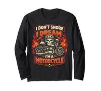 Classic Motorcycle Biker Vintage Retro I Don't Snore I Dream Long Sleeve T-Shirt