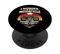 Classic Motorcycle Biker Vintage Retro I Wonder If My PopSockets Adhesive PopGrip