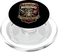 Classic Motorcycle Biker Vintage Retro I'd Rather Have A Bad PopSockets PopGrip for MagSafe