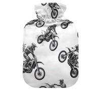 Classic Motorcycle Grey Hot Water Bottles with Soft Cover Bed Hand Feet Warmer Winter Gift Hot Water Bag for Pain Relief