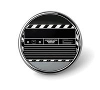 Classic Movie Clapboard Black Badges Decorative, Durable Aluminum Alloy Round Badge, Lightweight Button Brooch for Shirts, Jackets, Hats, Uniforms 1"