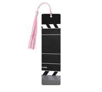 Classic Movie Clapboard Black Bookmarks Gifts, Wood Bookmark for Women Men Handmade Book Mark for Book Lovers, Wood Tags Reading Page Markers Rectangle Shape Ornaments with Tassels
