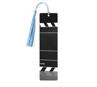 Classic Movie Clapboard Black Bookmarks Gifts, Wood Bookmark for Women Men Handmade Book Mark for Book Lovers, Wood Tags Reading Page Markers Rectangle Shape Ornaments with Tassels