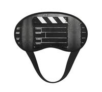 Classic Movie Clapboard Black Elastic Band Eye Mask for Sleeping, Blackout Sleep Mask Block Light, Comfortable Travel Nap