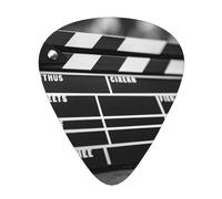 Classic Movie Clapboard Black - Guitar Picks-12 Pack Includes Thin, Medium & Heavy Gauges, Best Gift for Guitar Lovers