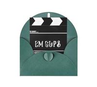 Classic Movie Clapboard Black Personalized Christmas Thanksgiving Greeting Card 6x4 inches with Dark Green Envelope for Business Wedding Birthday Housewarming Holiday Card for Family Friends Teachers