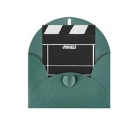 Classic Movie Clapboard Black Print Blank Greeting Cards, Love Buttons, Pearl Paper Envelopes Suitable For Various Occasions - Anniversary Cards, Thank You Cards, Holiday Cards, Wedding Cards