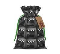 Classic Movie Clapboard Black Print Christmas Bag Drawstring Sack For Presents Xmas Seasonal Decor Gift Party Supplies