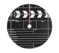 Classic Movie Clapboard Black Print Christmas Tree Skirt Festive Decoration For The Perfect Holiday Ambience