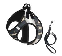 Classic Movie Clapboard Black Print Dog Harness Leash Set Reflective Pet Harness Puppy Vest Suitable Dogs Cats Small Breeds