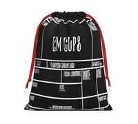 Classic Movie Clapboard Black -Print Drawstring Gifts Bags L Size - Soft Flannel Fabric Reusable For Wedding Party Favors Gifts Packaging