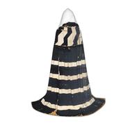 Classic Movie Clapboard Black Print Hooded Wizard Robe Halloween Cloak Medieval Renaissance Cosplay Christmas Party Outfits