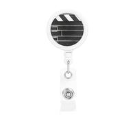 Classic Movie Clapboard Black Print Retractable Badge Holder, Cute Nursing Badge Reel, Badge Clip Id Card Holders