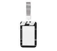 Classic Movie Clapboard Black Printed Id Badge Holder with Neck Strap Vertical Waterproof Name Card Holder for Office School
