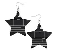 Classic Movie Clapboard Black Prints Leather star earrings Pendant Stylish and beautiful Lightweight Dangle for Women Girls