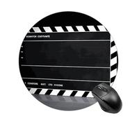 Classic Movie Clapboard Black Round Mouse Pad Smooth Glide Gaming Mousepad Extra Density Portable Comfortable Mouse Mat for Desk, Home, Office 7.8x7.8 Inches
