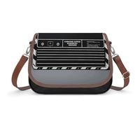 Classic Movie Clapboard Black Shoulder Bag for Women, Leather Crossbody Bag Adjustable Removable Shoulder Strap, Hands-Free Bags