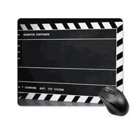 Classic Movie Clapboard Black Square Mouse Pad Portable Computer Mousepad with Non-Slip Rubber Base 18 * 22cm Ultra-Thin Gaming Mouse Mat for Computer Laptop Office Desk Accessories