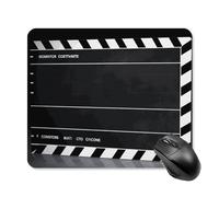 Classic Movie Clapboard Black Square Mouse Pad Portable Computer Mousepad with Non-Slip Rubber Base 25 * 30cm Ultra-Thin Gaming Mouse Mat for Computer Laptop Office Desk Accessories