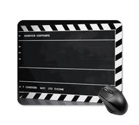 Classic Movie Clapboard Black Square Mouse Pad Portable Computer Mousepad with Non-Slip Rubber Base 20 * 25cm Ultra-Thin Gaming Mouse Mat for Computer Laptop Office Desk Accessories