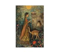 Classic Mughal Era Artwork - Traditional Indian Canvas Poster Bedroom Decor Landscape Office Room Decor Gift 12" L X 18" W