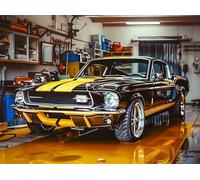 Classic Muscle Car 300 Piece Count Premium Jigsaw Puzzle Teen Fans 14-18 Yrs Concentration Training Leisure Adventure Valentines Gift Premium Cardboard 300 PCS