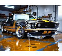 Classic Muscle Car 300 Pieces Set Classic Jigsaw Puzzle Teen Fans 14-18 Yrs Logic Skill Leisure Adventure Valentines Thick Cardboard Creativity & Gift Giving 300 PCS