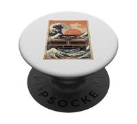 Classic Muscle Car Great Wave Japanese Art Style Design PopSockets Adhesive PopGrip