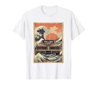 Classic Muscle Car Great Wave Japanese Art Style Design T-Shirt