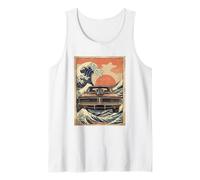 Classic Muscle Car Great Wave Japanese Art Style Design Tank Top