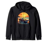 Classic Muscle Car Retro Vintage Style American Car Beach Zip Hoodie