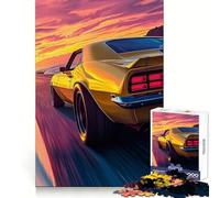 Classic Muscle Car Sunset Drive 1000 Piece Jigsaw Puzzles for Adults Stress Free DownTime Game Enjoyable Challenge Nice Art (38x52cm)