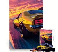 Classic Muscle Car Sunset Drive 1000 Piece Jigsaw Puzzles for Adults Teenagers Home Play Fine Thick Home Fun Wall Art (50x75cm)