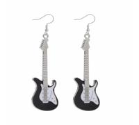 Classic Music Bass Electric Guitar Acrylic Earrings Punk Charm Resin Rock Band Violin Instrument Lightweight Dangle Drop Earrings for Women Music Lover Singer Musicians Fashion Jewelry Gifts, Zinc, No