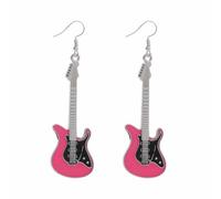 Classic Music Bass Electric Guitar Acrylic Earrings Punk Charm Resin Rock Band Violin Instrument Lightweight Dangle Drop Earrings for Women Music Lover Singer Musicians Fashion Jewelry Gifts, Zinc, No