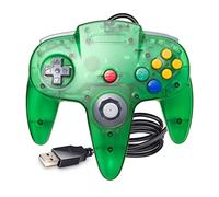 Classic N64 Controller for PC, N64 USB Wired Controller Game Pad Joypad Controller for Windows & MAC & Raspberry Pi Clear Green