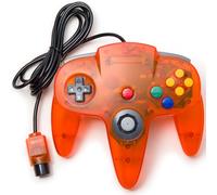 Classic N64 Controller, kiwitatá N64 Wired Gaming Replacement Joystick Controller for N64 System Video Games Console Clear Orange