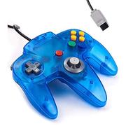 Classic N64 Controller, Retro N64 Wired Game Pad Joystick Controller for N64 System Video Games Console Clear Blue