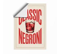 Classic Negroni Retro Unframed Wall Art Print A3 (42×29.7cm), Wall Decor for Living Room, Bedroom, Office & Home, Art Gift