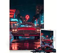 Classic Neon Car Night Drive 1000 Piece Jigsaw Puzzle for Adults Brain Exercise DownTime Game Family Game Home Display (50x75cm)