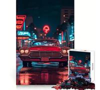 Classic Neon Car Night Drive Jigsaw Puzzle 1000 Piece for Teenagers Leisure Game Real Thick Fun Activity Great Gift (38x26cm)
