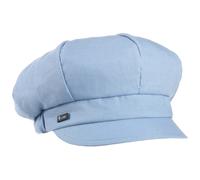 Lipodo Classic Baker Boy Cap Made in Italy Linen Cotton Ladies Elastic Band Spring Summer Light Blue