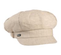 Lipodo Classic Baker Boy Cap Made in Italy Linen Cotton Ladies Elastic Band Spring Summer Beige