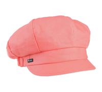 Lipodo Classic Baker Boy Cap Made in Italy Linen Cotton Ladies Elastic Band Spring Summer Coral