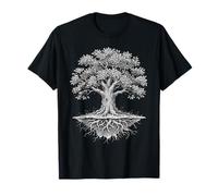 Classic Oak Tree Life Roots Nature Aesthetic Graphic Vintage T-Shirt