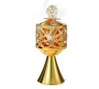 Classic Oil Burner - East Style Electric Censer | Hollow Censer Incense Censer | Gold Catholic Arabic Candlestick Holder | Elegant Spiritual Home Decor For Relaxation