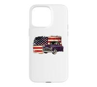Classic Old Pickup Truck 4th of July American Flag Patriotic Case for iPhone 15 Pro Max