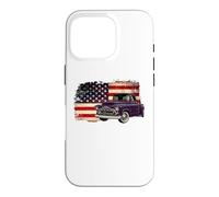 Classic Old Pickup Truck 4th of July American Flag Patriotic Case for iPhone 16 Pro