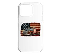 Classic Old Pickup Truck 4th of July Patriotic American Flag Case for iPhone 16 Pro